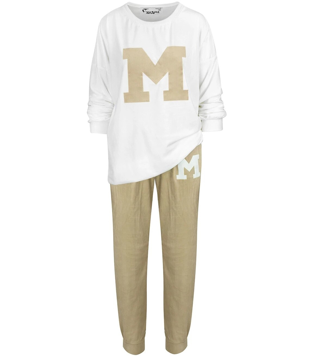 Women&#039;s velor tracksuit set Warm M MIA print