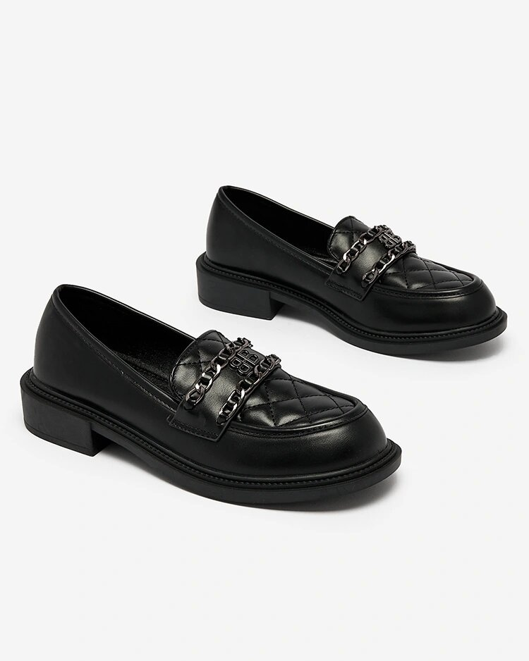 Resti Black moccasins with quilted nose Kusanna