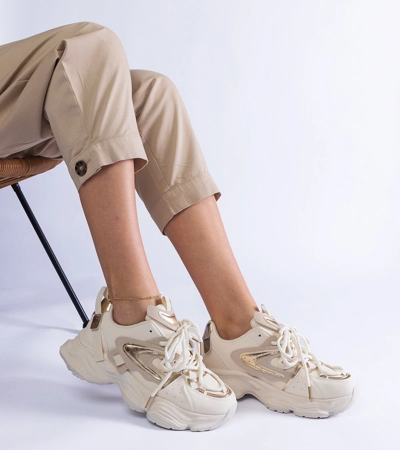 Gemre Adidași sport bej pentru femei cu talpă masivă Lien