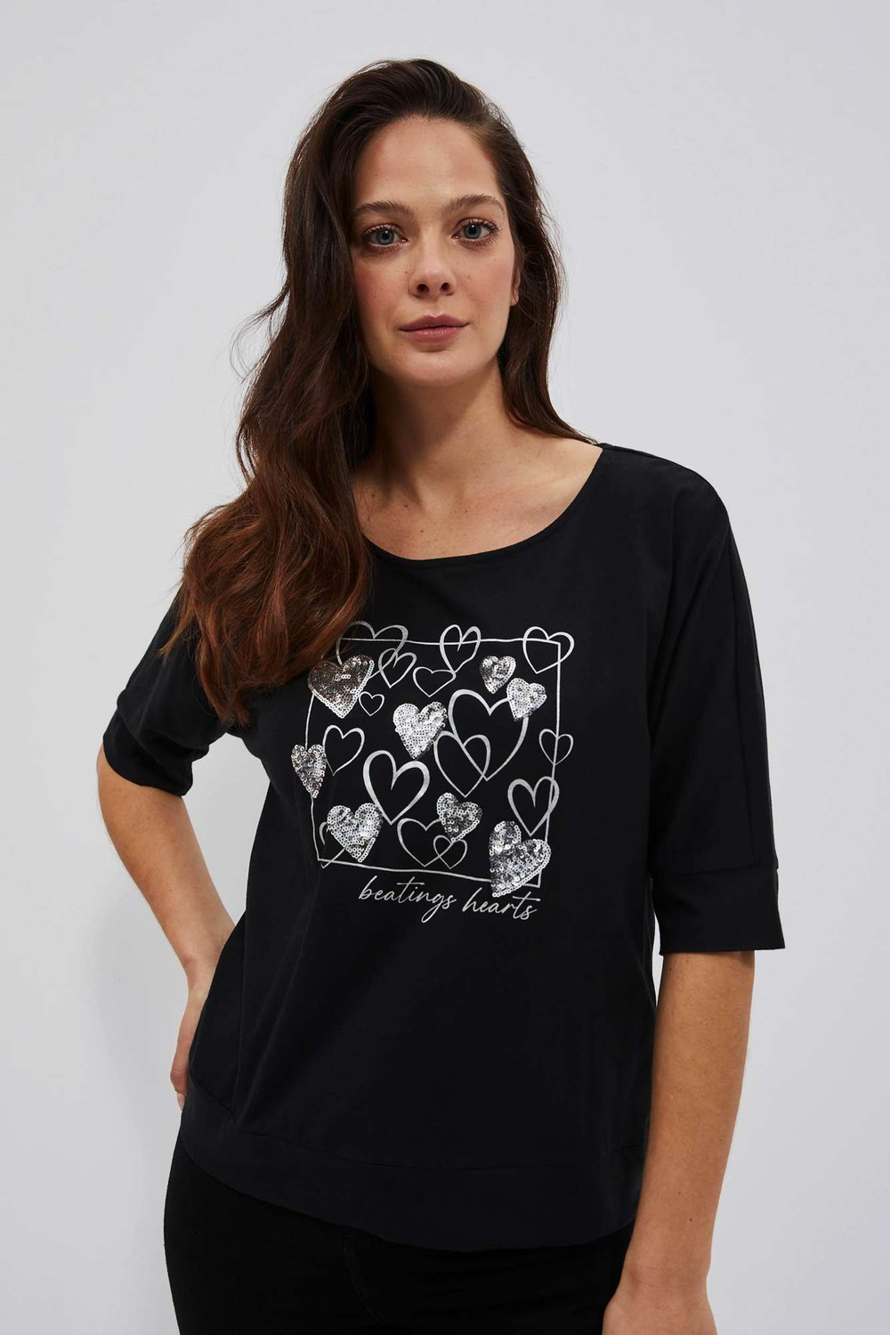 Marisse Women's T-Shirt L-Ts-4030 Black