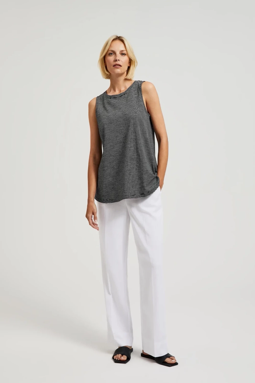 Marisse Women's Blouse L-Ts-4427 Off White_Black