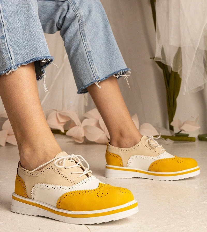 Gemre Pantofi oxford clasici galbeni Toddi