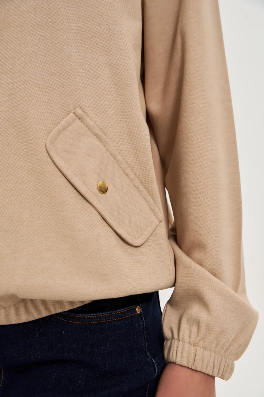 Marisse WOMEN'S SWEATSHIRT Z-BL-4811 BEIGE