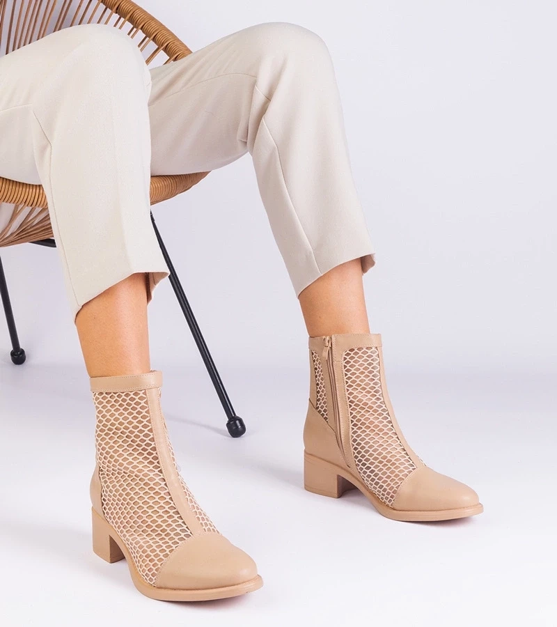 Gemre Botine bej din plasă pe toc Melarka
