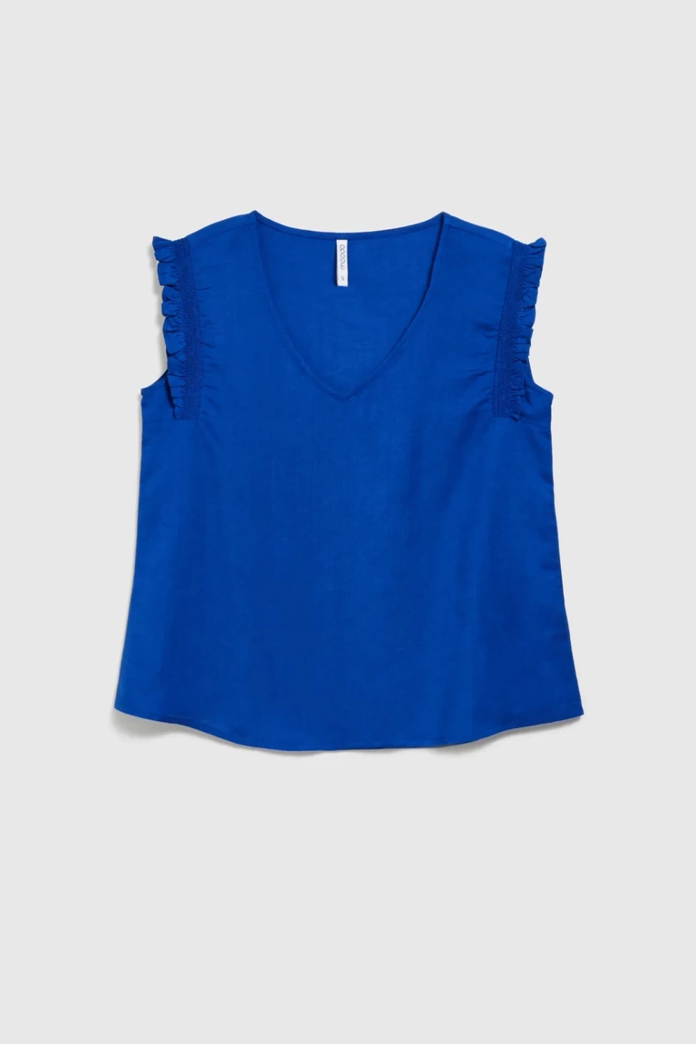 Women's tank top with frills MOODO - navy blue