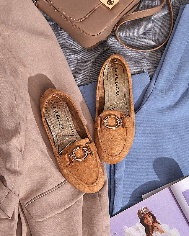 Resti Eco-suede beige moccasins Brussi - Footwear