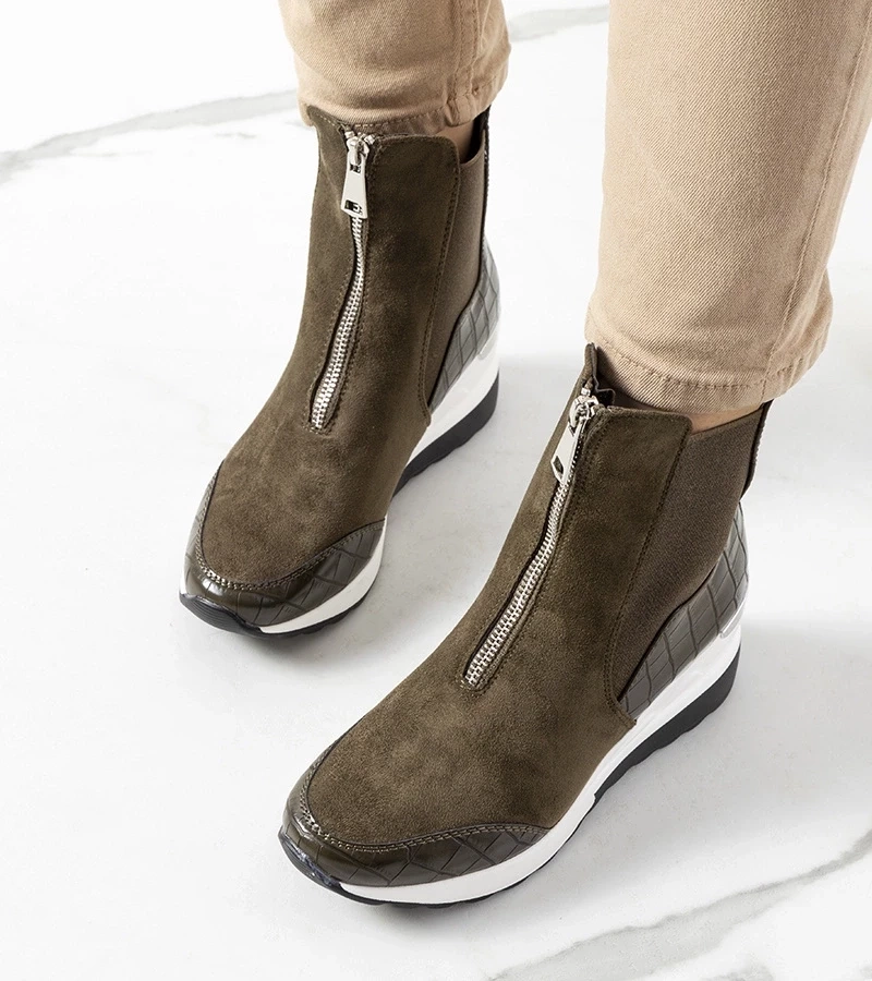 D/CEO Sabelia black wedge heeled sneakers