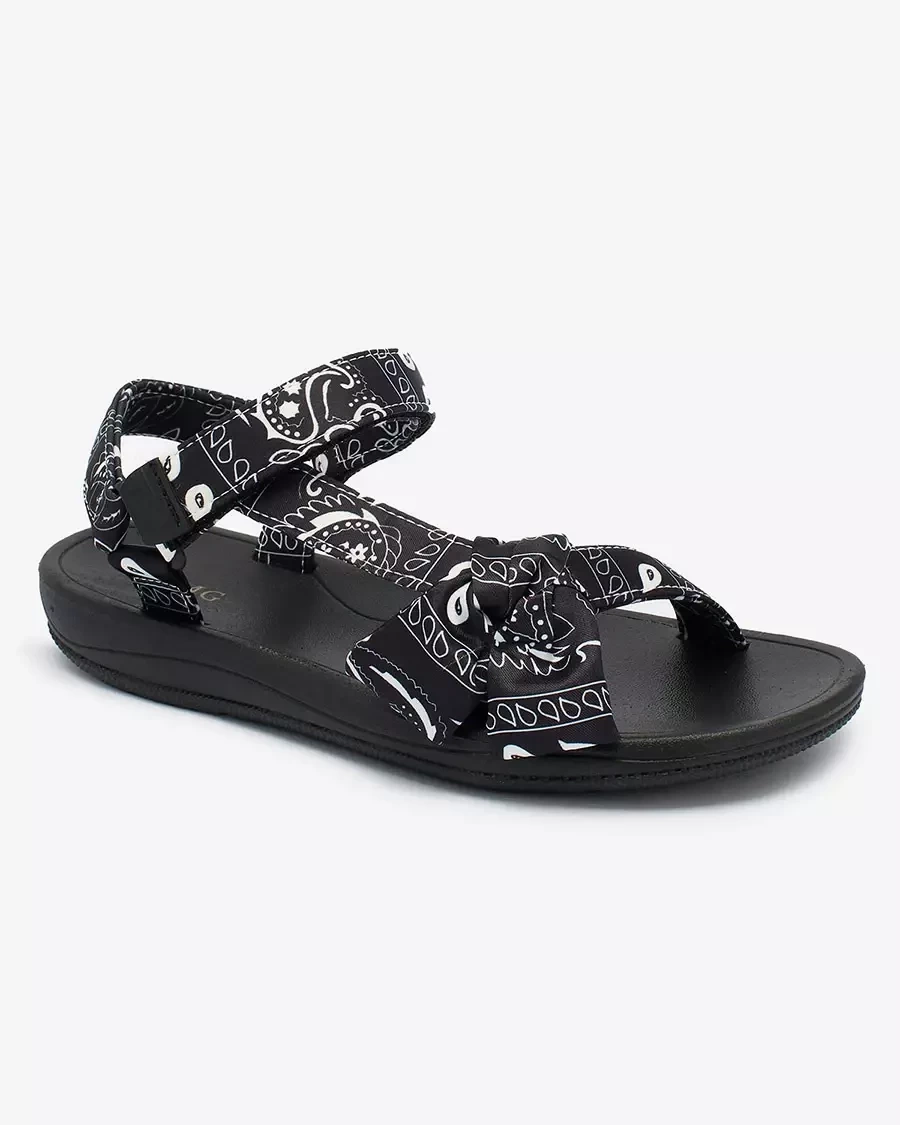 Resti Black women's sandals with bow Oyall