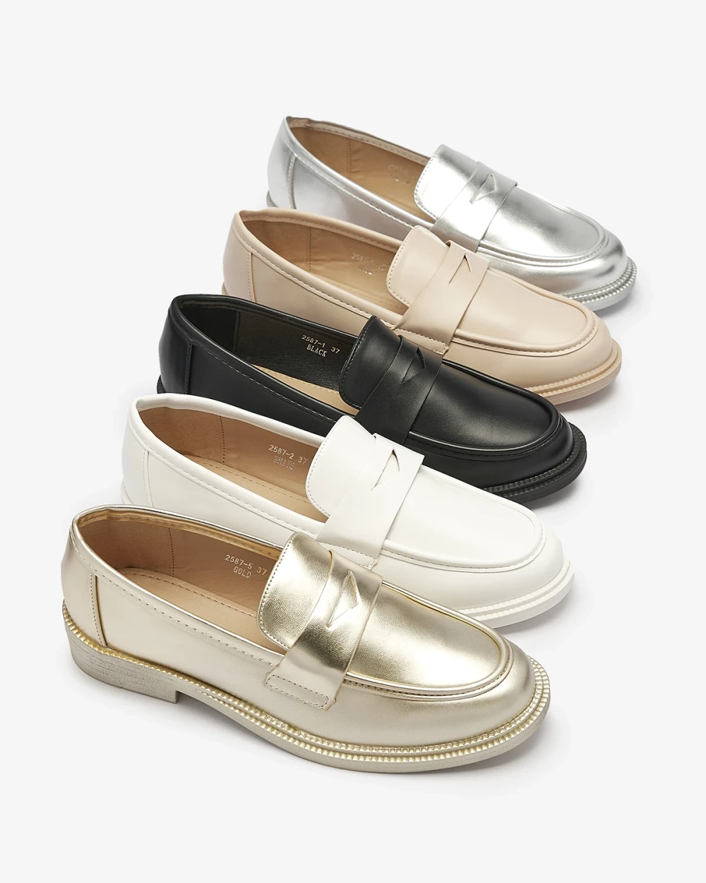 Resti Golden women's moccasins made of eco leather Zibom- Footwear