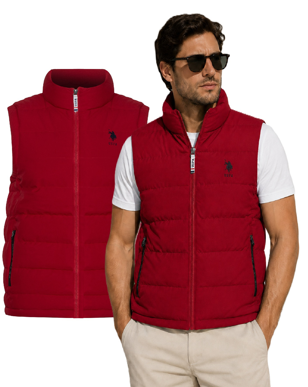 Мъжки елек US Polo Assn. червен