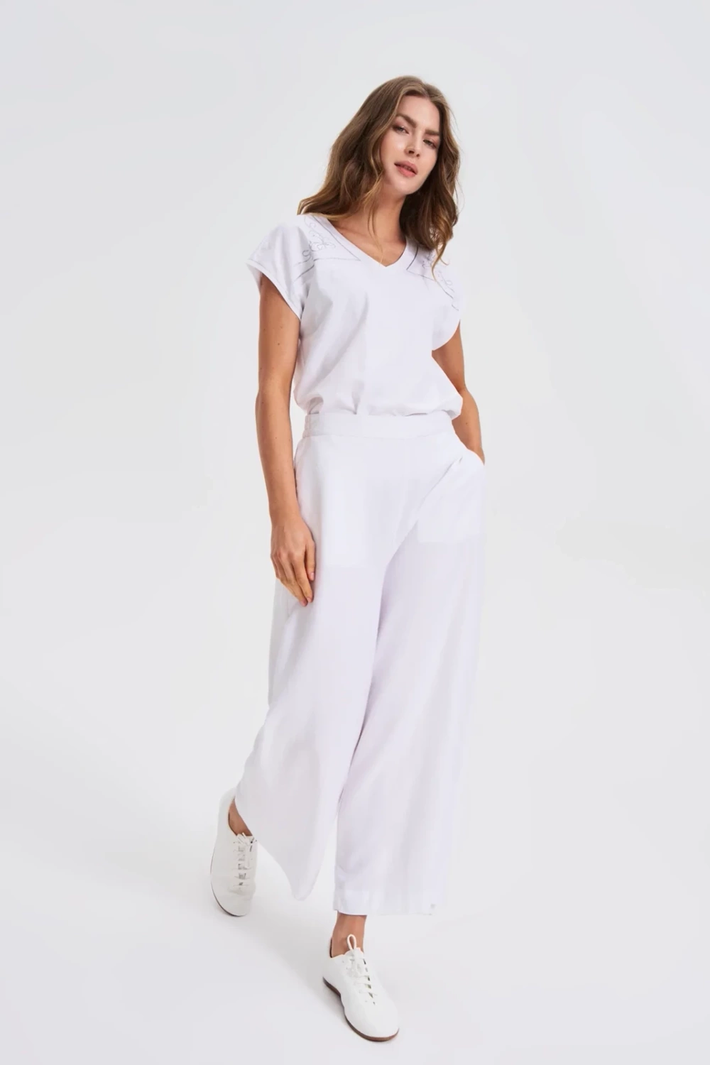 Marisse White Cotton Blouse