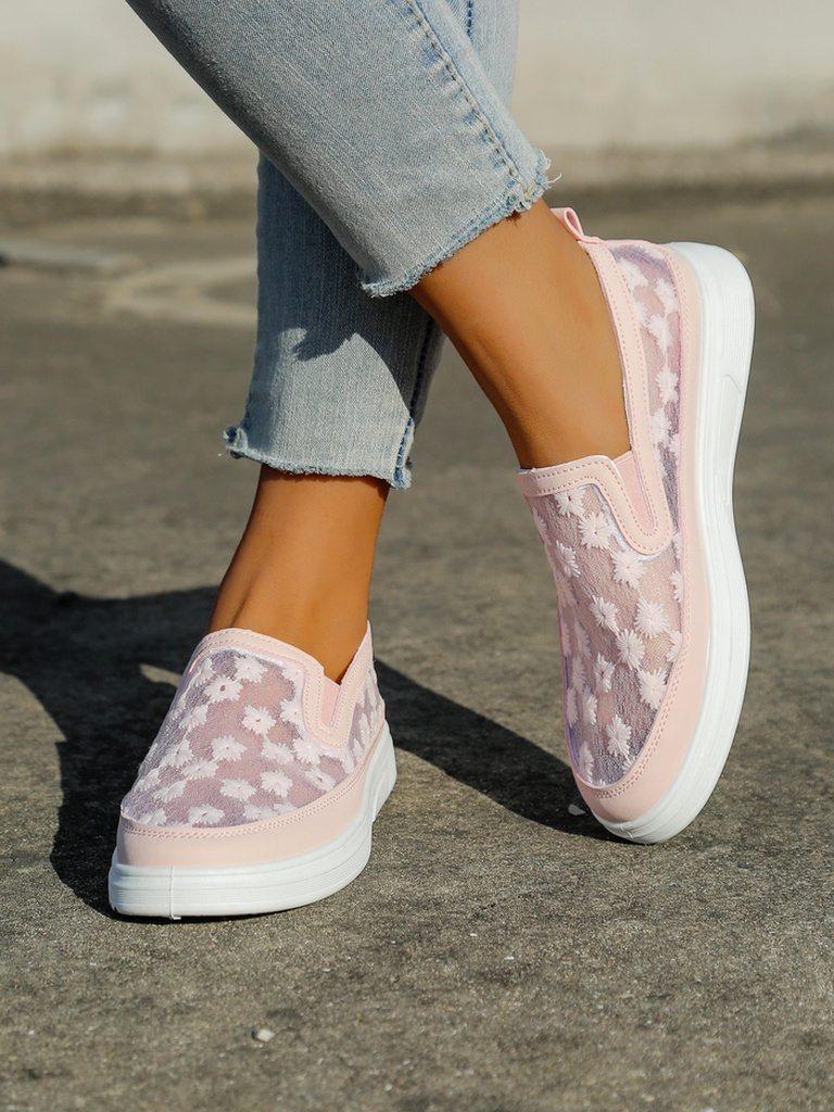 Resti Women&#039;s mesh loafers with flowers Emzos