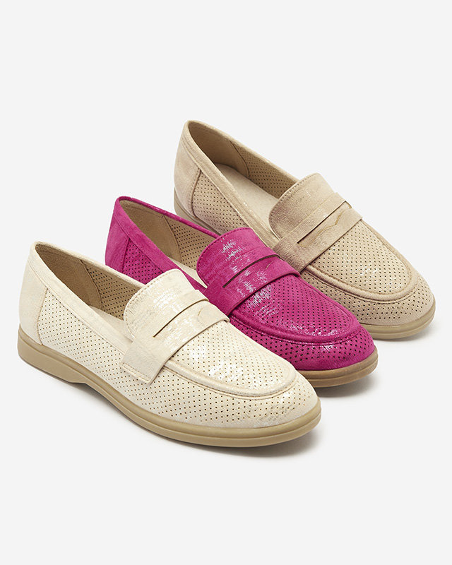 Resti Fuchsia openwork women&#039;s moccasins with shiny finish Idesa - Footwear