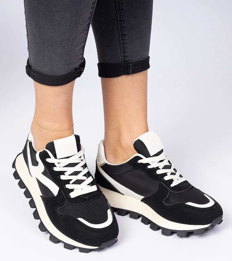 marka niezdefiniowana Black sporty women's sneakers Melinda