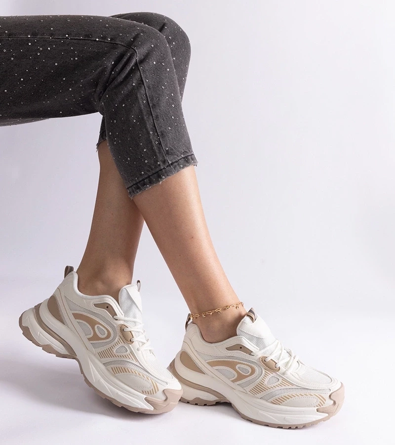 Gemre Adidași sport albi pentru femei Limon