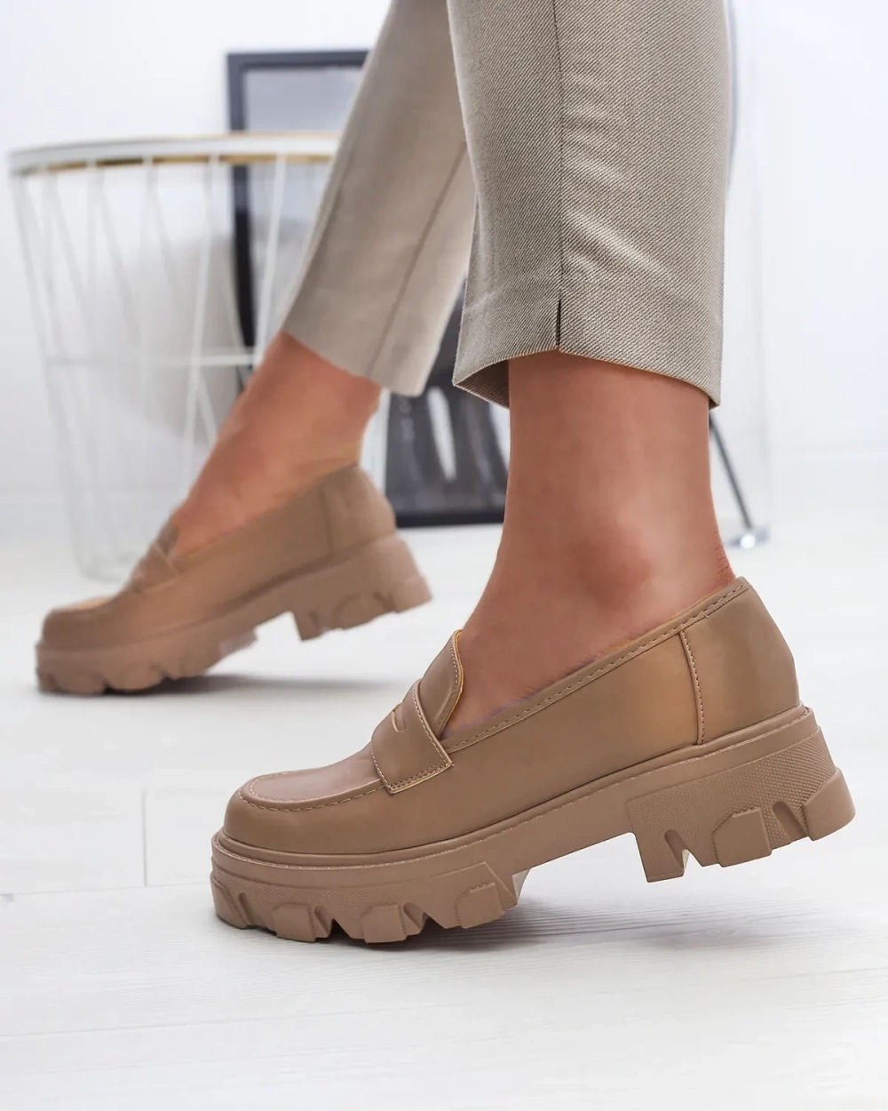 Resti Women&#039;s light brown moccasins on a solid sole Desika - Footwear