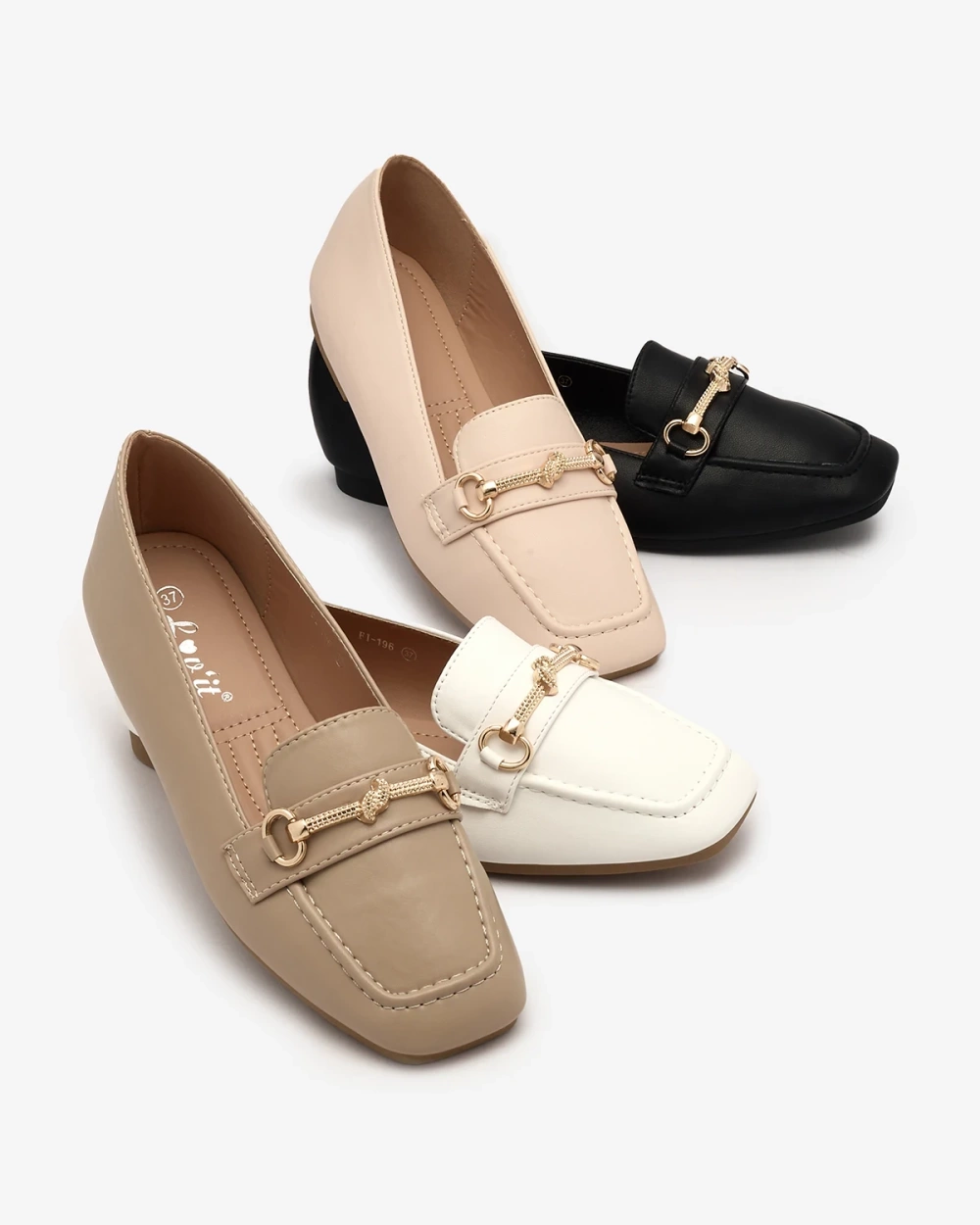 Resti Black women&#039;s moccasins with gold embellishment Olerika
