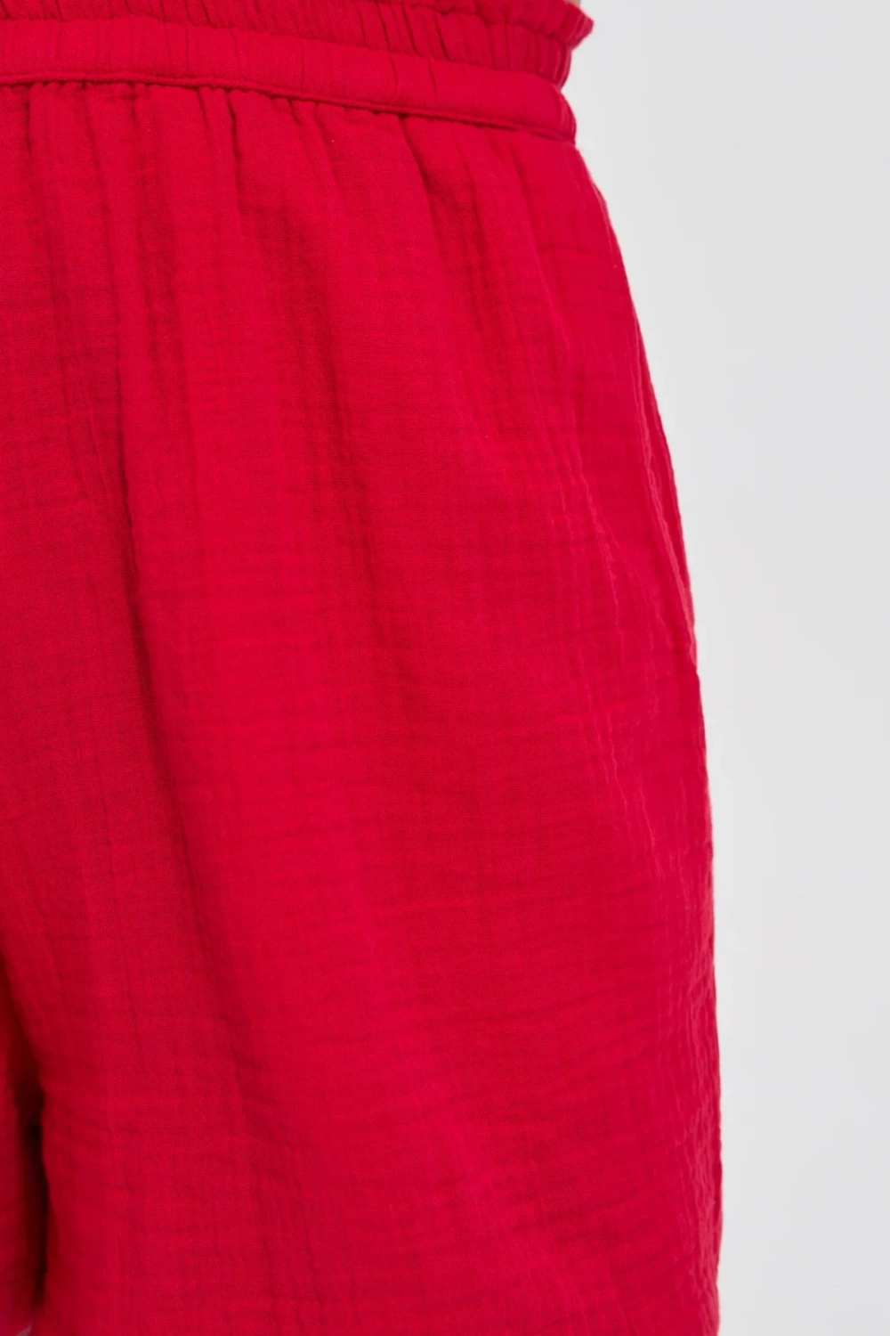 Marisse Red Cotton Shorts