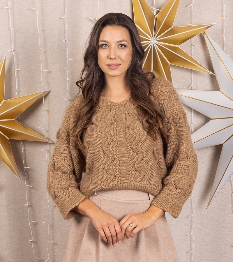 UR/CEO Soft brown long sleeve sweater Rianne