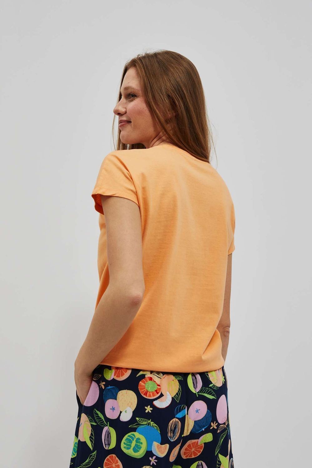 WOMEN'S T-SHIRT L-TS-4059 PEACH