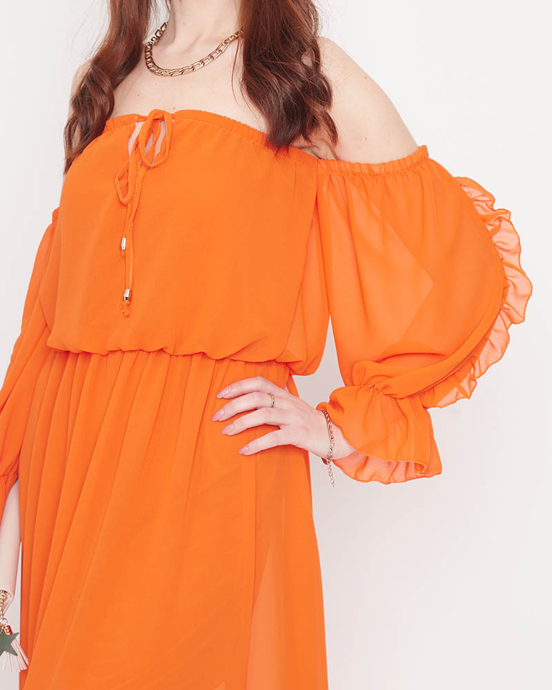 Resti Women's orange maxi Spanish dress - Clothing