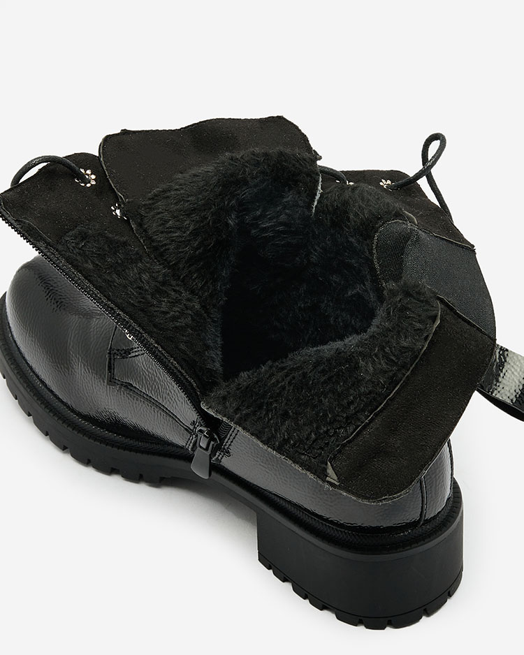Resti Black eco leather patent leather women&#039;s bagger boots Gaddaxa