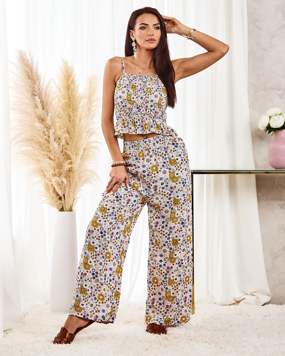 Resti Patterned women's set in beige