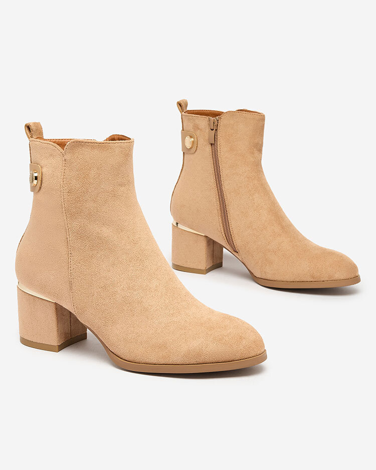 Resti Women&#039;s low stiletto boots in light brown Dogdas