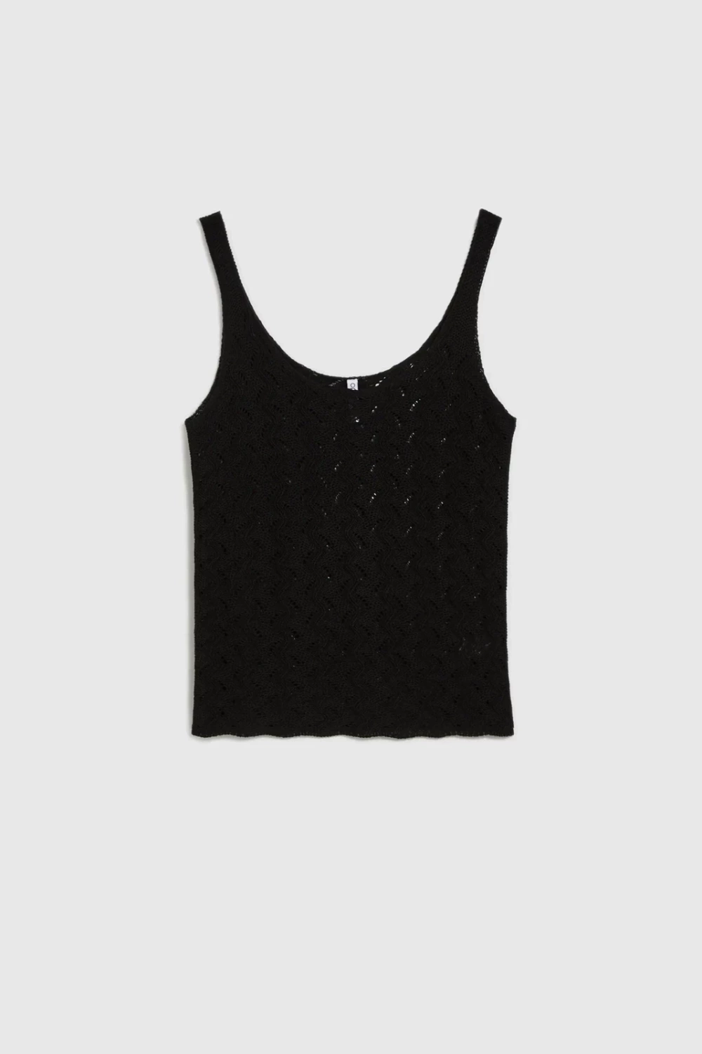 Marisse Black Openwork Top