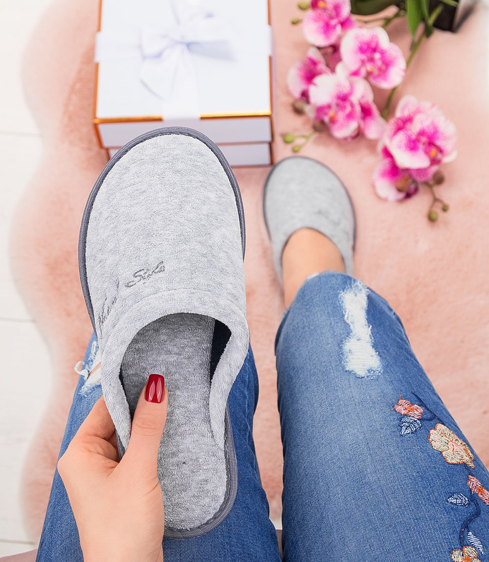 Дамски чехли Natural Style NS-042 сиви