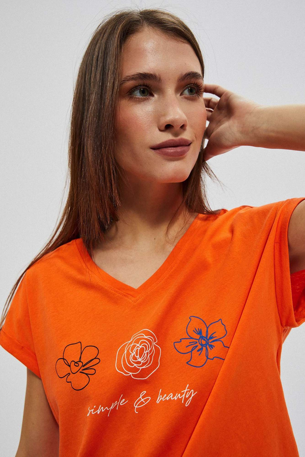 WOMEN'S T-SHIRT L-TS-4037 ORANGE