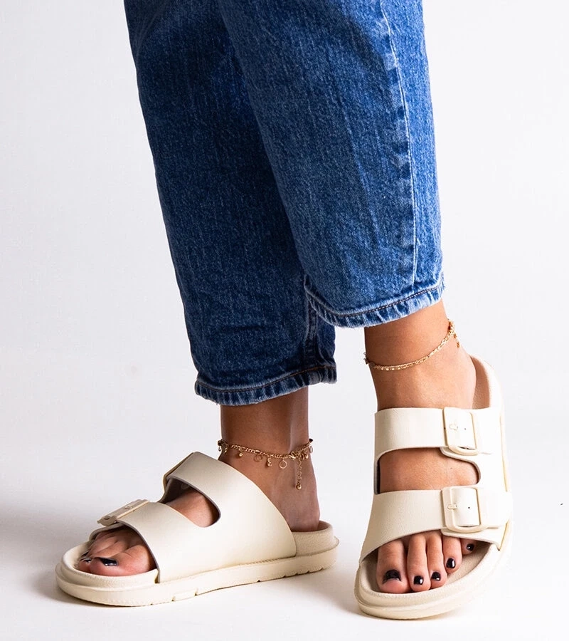 D/CEO Beige slides with fur Adelma