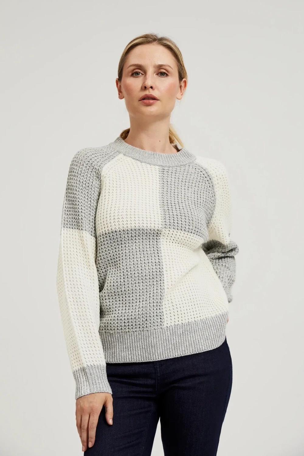 Marisse Women&#039;s Sweater Z-Sw-4500 Off White_Grey