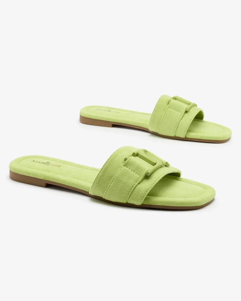 Resti Royalfashion Neon green women&#039;s flip-flops with buckle Rydr
