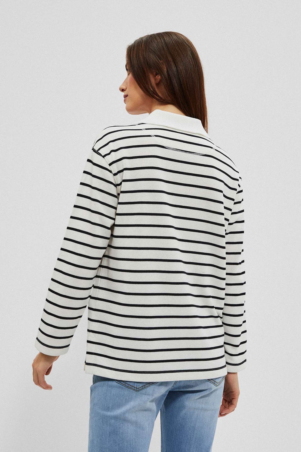 Marisse Women's Sweatshirt L-Bl-4011 Off White_Black