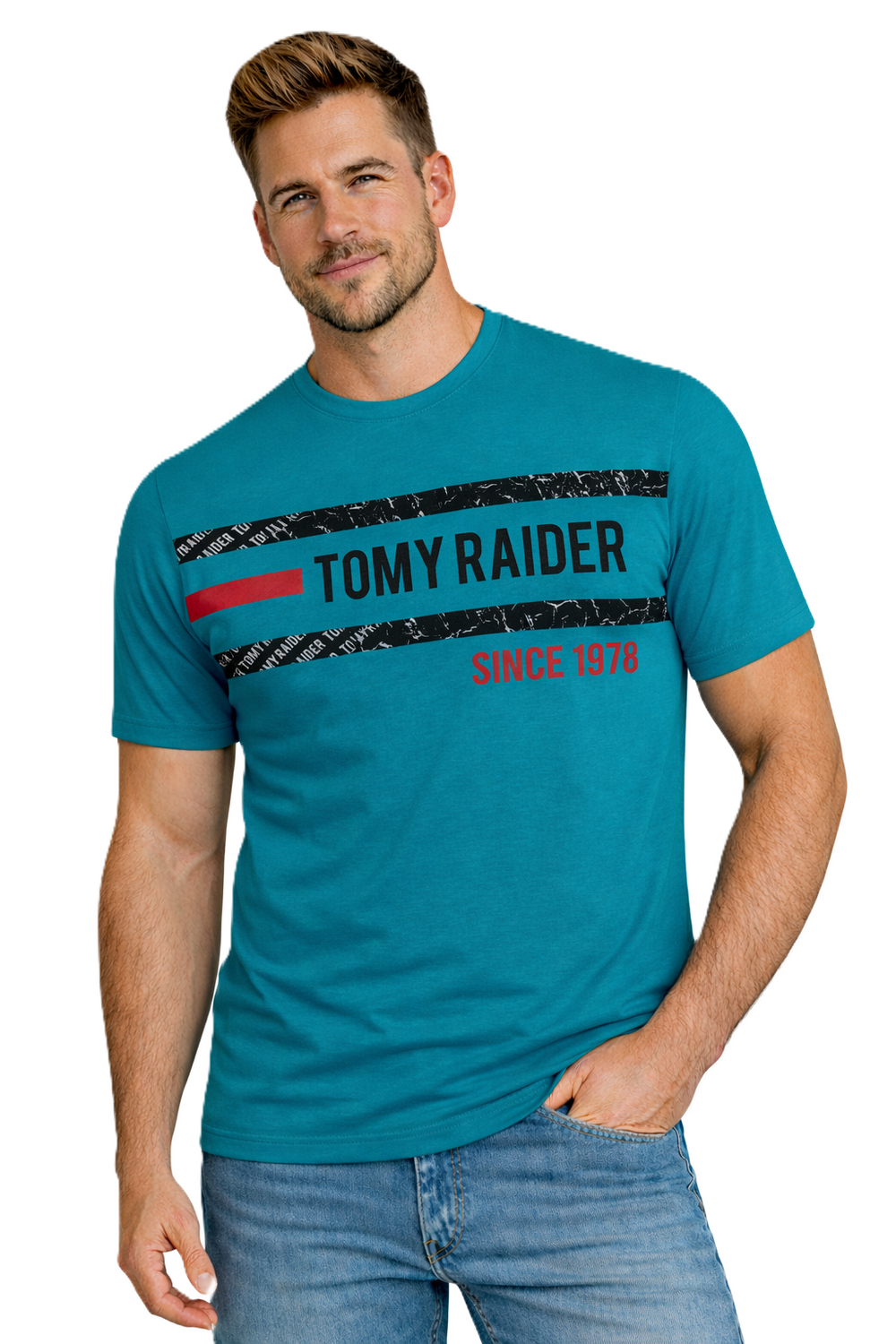 Tricou bărbătesc pulover 3037 turcoaz