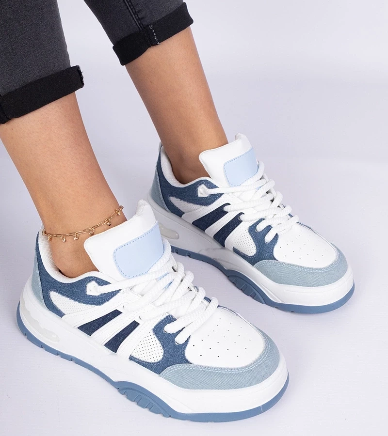 Gemre Sneakers pentru femei albastre cu șireturi masive Bartella