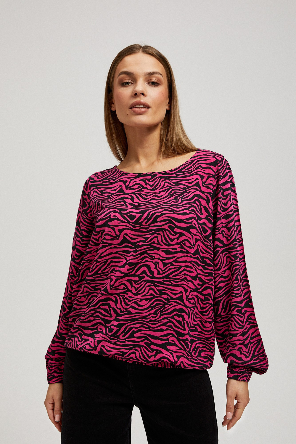 Marisse Patterned Fuchsia Shirt