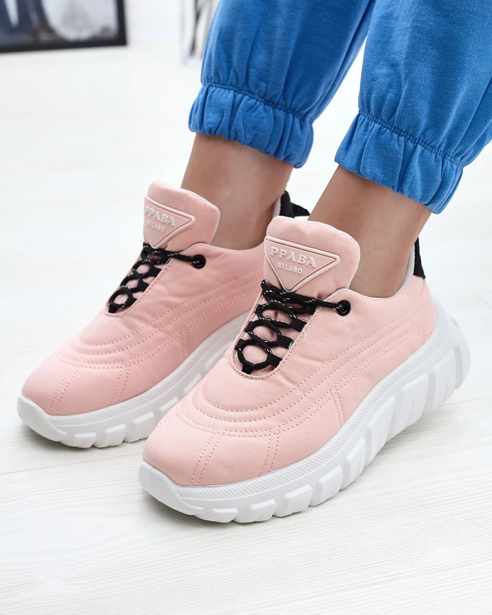 Resti Light pink women&#039;s fabric sports shoes Riotay- Footwear