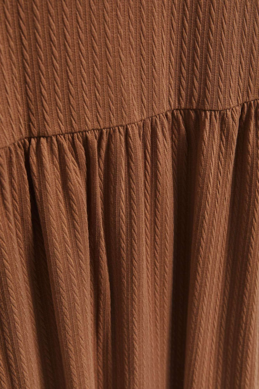 Marisse Dark Beige Dress With Long Sleeves And A Flared Bottom