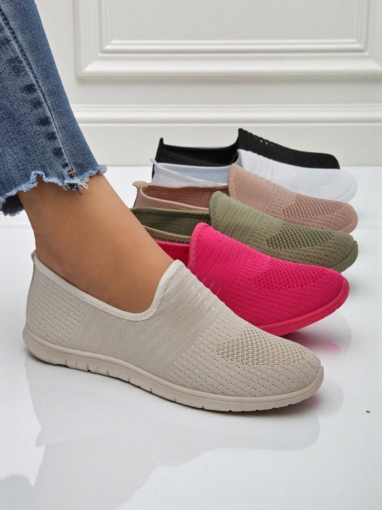 Resti Callista Women's Beige Moccasins Made of Breathable Fabric Spring Summer