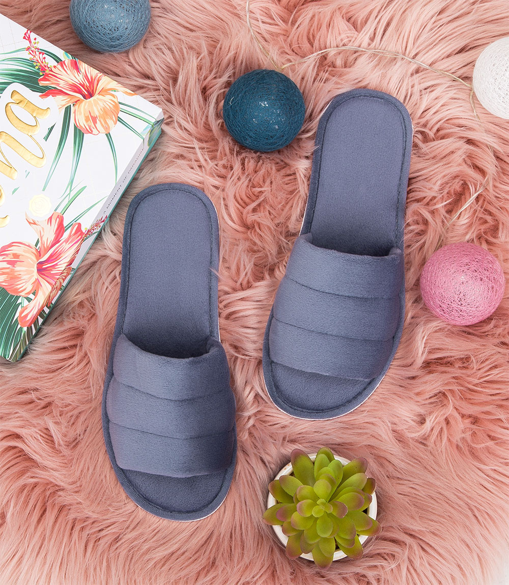 Дамски сиви чехли Natural Style NS-141