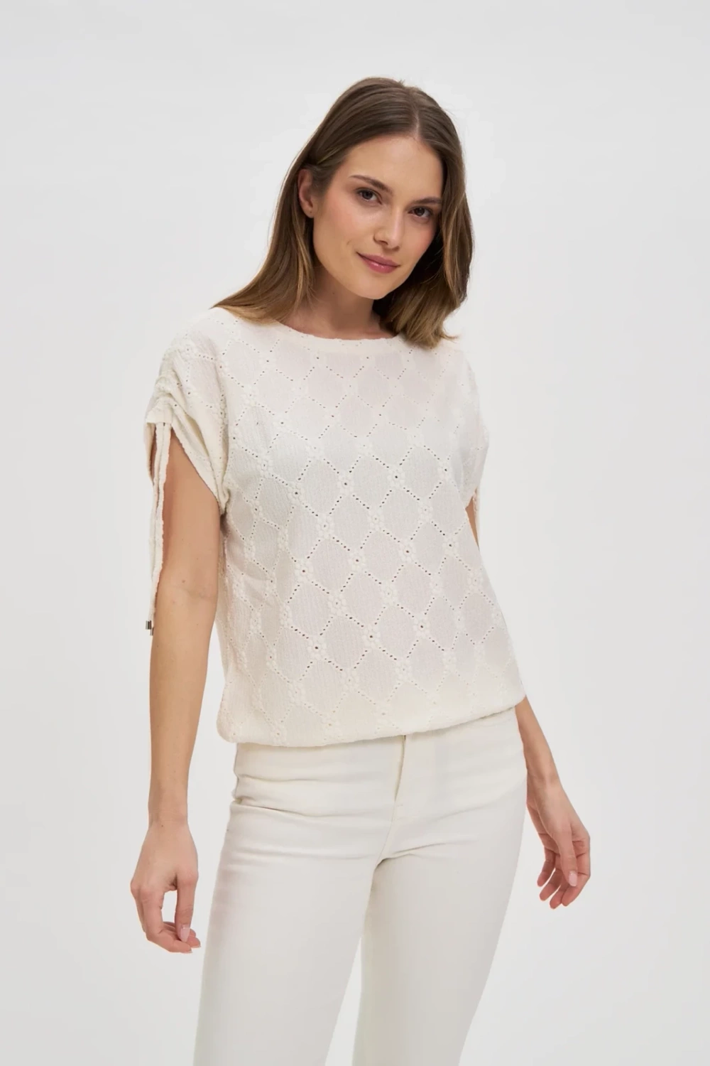 Marisse Openwork Ecru Blouse