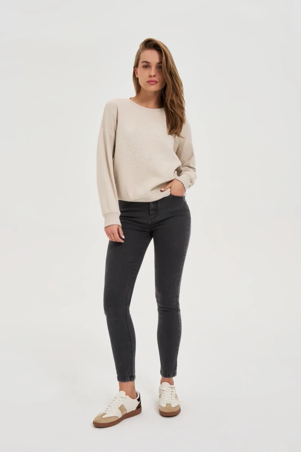 Marisse WOMEN'S SWEATSHIRT Z-BL-4816 L.BEIGE
