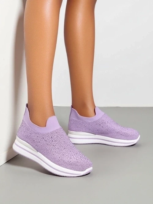 Resti Slip-on womens sports shoes with rhinestones Adeq