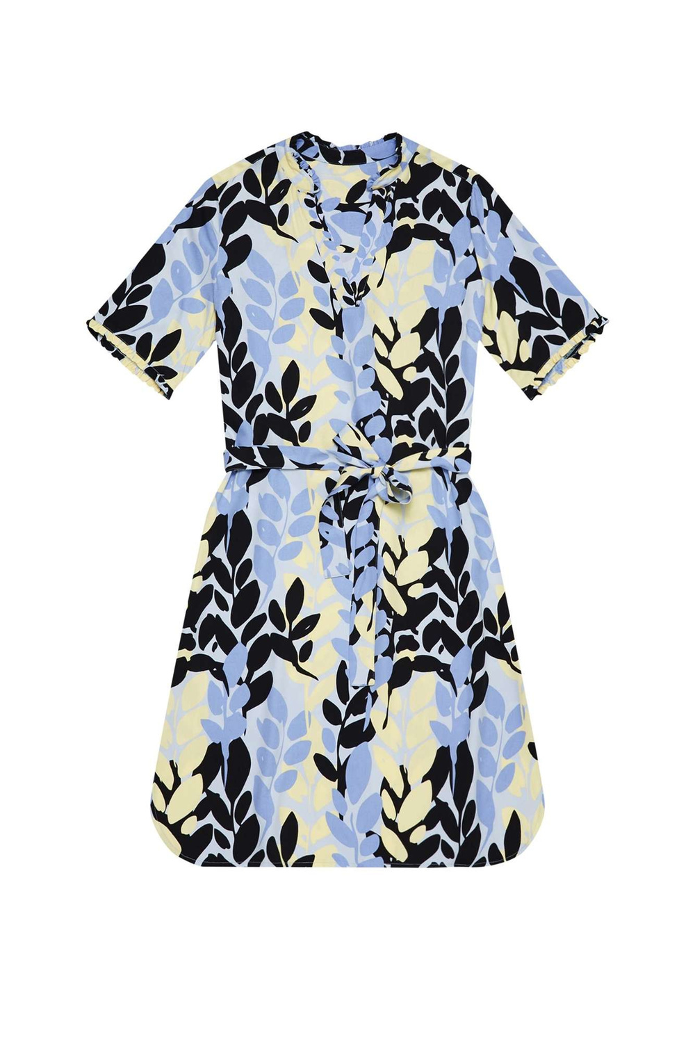 Marisse Viscose Dress With Tie L-Su-3720 L.Blue