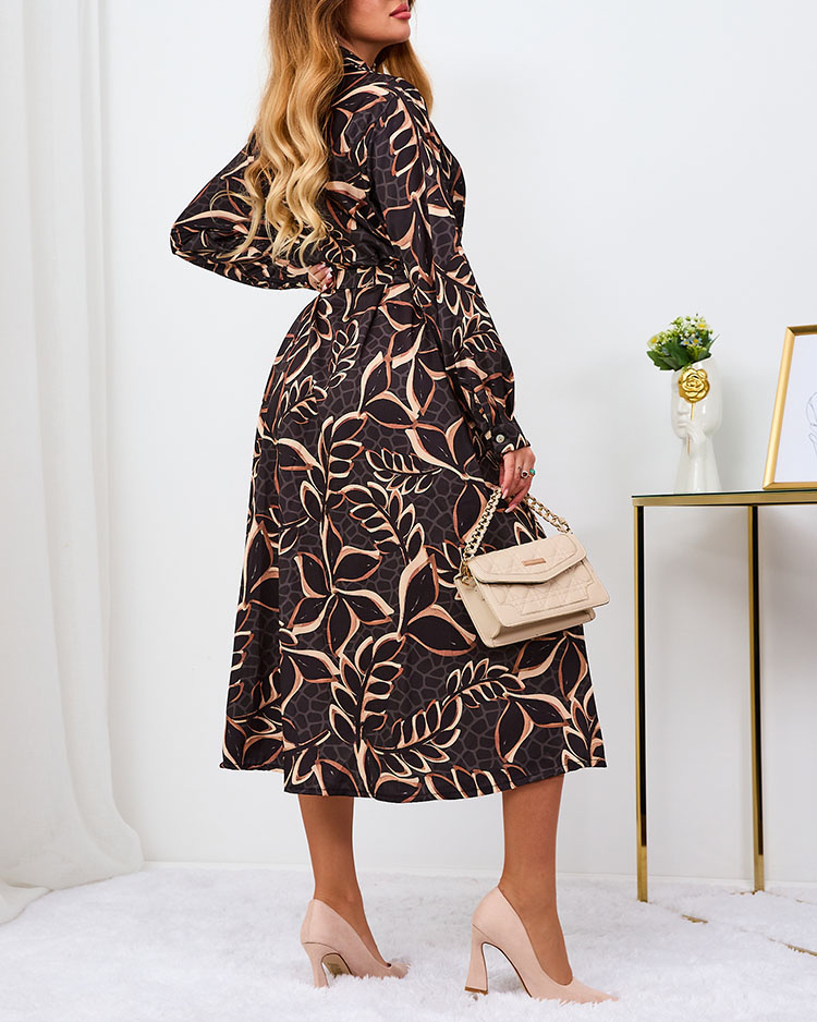 Resti Black and light brown patterned womens maxi dress