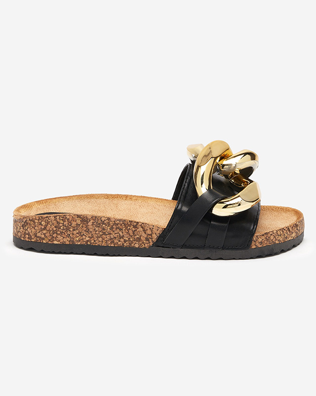 Resti Royalfashion Black women&#039;s flip-flops with ornament in Fixci
