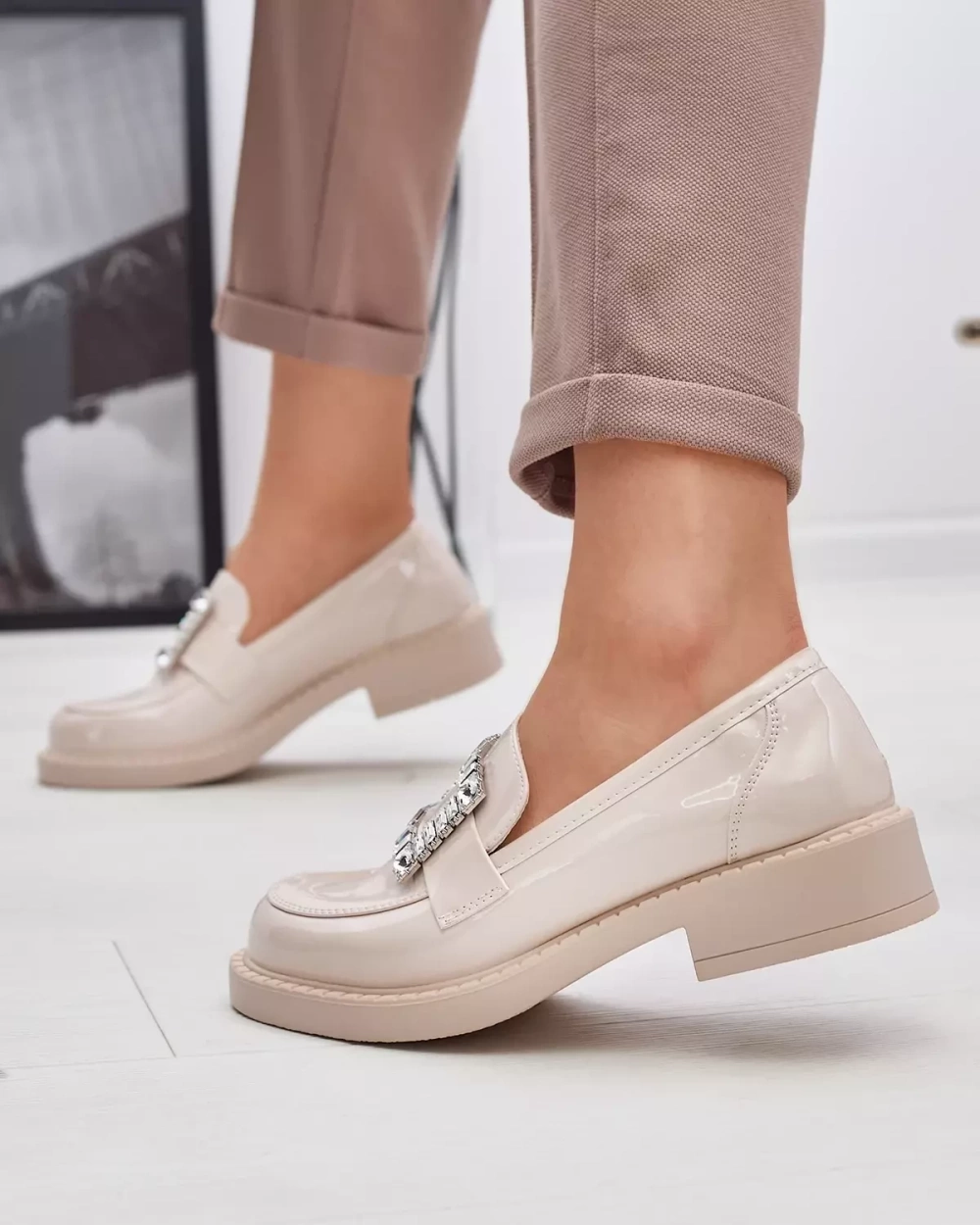 Resti Beige women's shoes with Larri crystals - Footwear