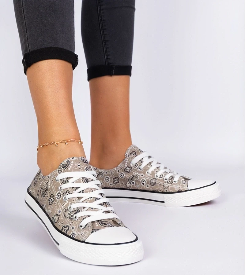 Gemre Pantofi sport casual maro din material pentru femei în stil aztec Kalusa